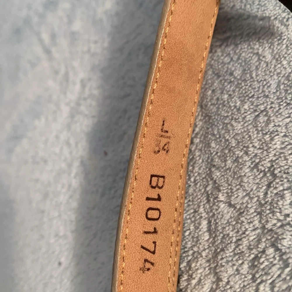 Elegant vintage Brighton Tan Leather Belt with Silver Buckle